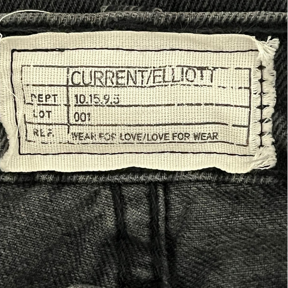 Current/Elliott NEW Cotton Distressed Straight Leg Cropped Jeans Black 30 - Picture 13 of 14
